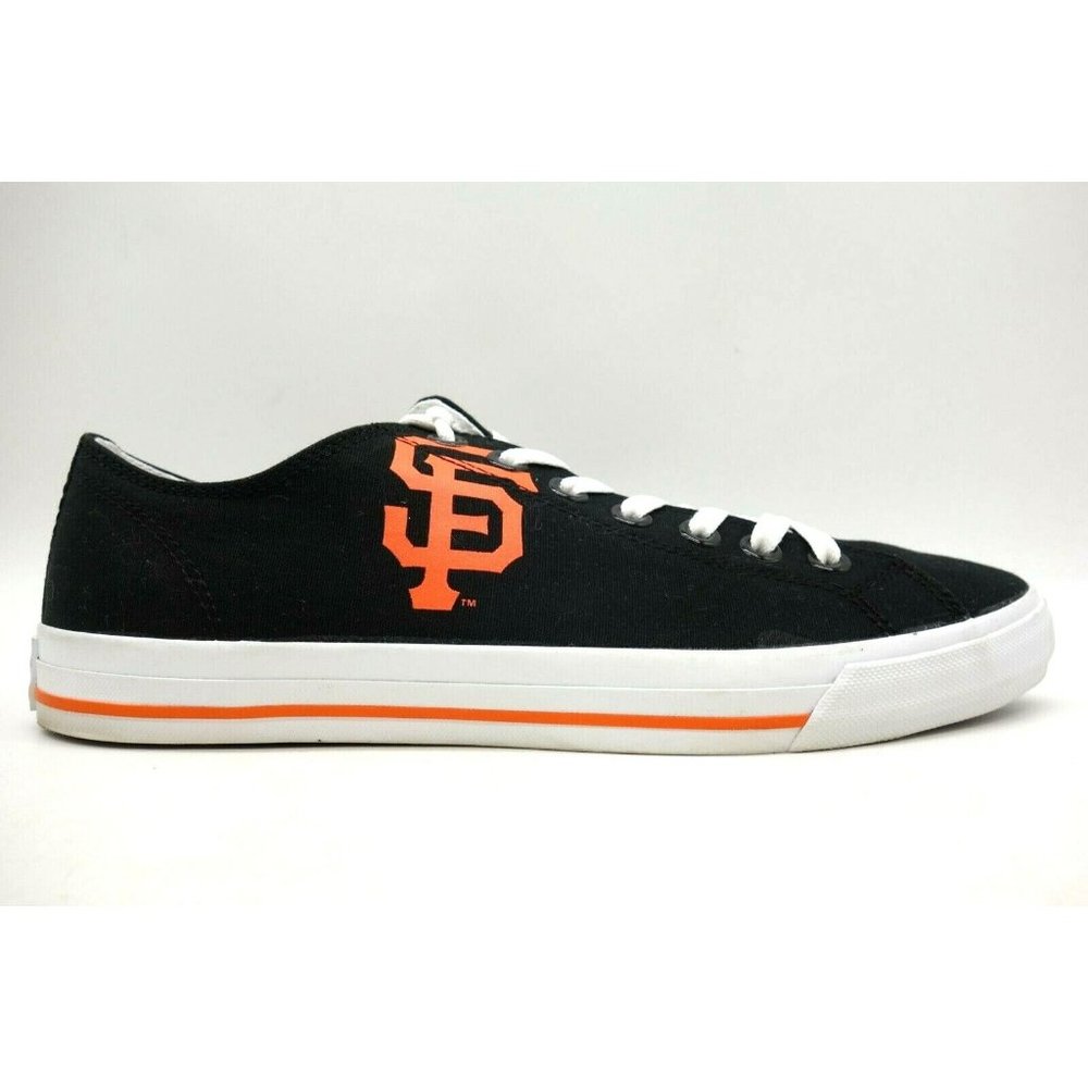 Row One Black Canvas San Francisco Giants MLB lace Up Sneakers Shoes Men's 10